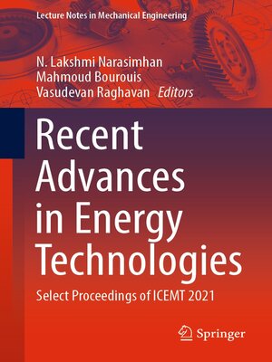 cover image of Recent Advances in Energy Technologies